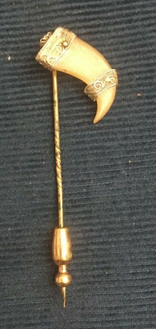 Antique Vintage Tiger Claw Stick Pin