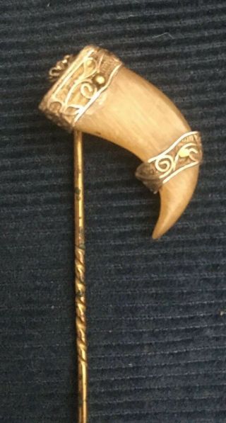 Antique Vintage Tiger Claw Stick Pin 2