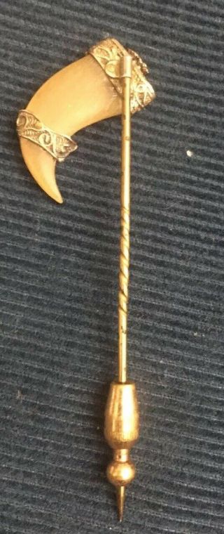 Antique Vintage Tiger Claw Stick Pin 4