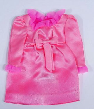 Htf Vintage Barbie Dolls Little Bow Pink Dress