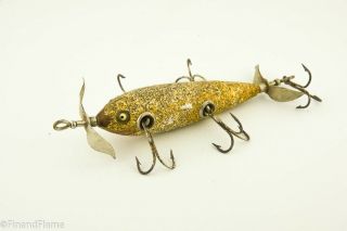 Vintage Heddon Minnow 150 5t Antique Fishing Lure Saltwater Flitter Cup Rig Eh4