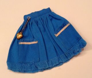 Vintage Ideal Tammy Doll Blue Fringed Skirt With Charm Vgc