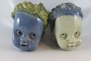VINTAGE old decorative Baby Doll Heads Ceramic or Porcelain Heads Unusual 4