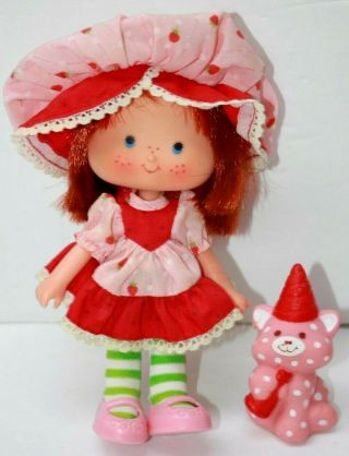 Vintage Strawberry Shortcake Doll With Custard The Cat Pet Party Pleaser