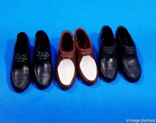 (3) Pair Ken Doll Rubber Shoes Near Vintage 1960 