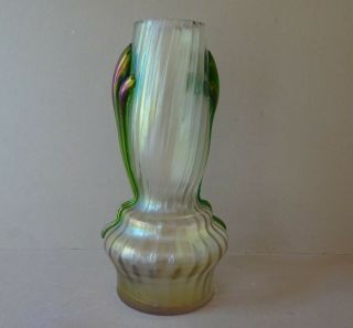 Antique Art Nouveau Bohemian Iridescent Glass Vase - Kralik ?