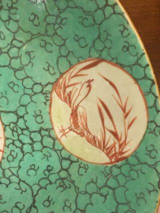 Chinese robin ' s egg glazed porcelain plate,  mark on the bottom. 3