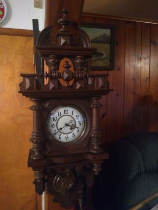 Antique - Gustav Becker - Angem Swinger Wall Clock - Ca.  1890 - Walnut