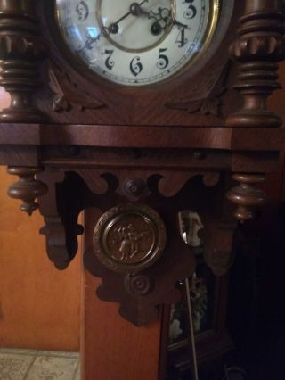 Antique - Gustav Becker - Angem Swinger Wall Clock - Ca.  1890 - Walnut 2