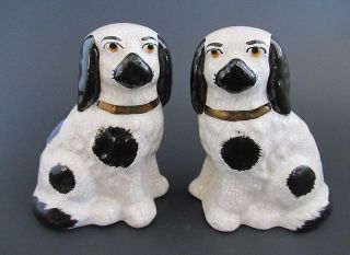 Antique English Staffordshire Dogs 4 "