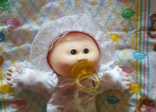 Vintage Cabbage Patch Bean Butt Baby Brown Eyes Paci Mouth Clothes No Pox