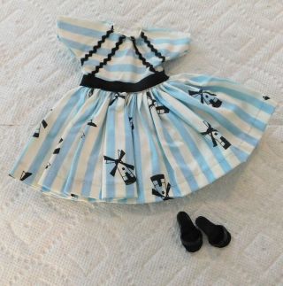 Vintage Little Miss Revlon 9056 Blue Windmill Dress With Shoes Tagged
