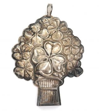 Vintage Reed & Barton “good Luck " Sterling Silver 4 Leaf Clover Whistle Pendant.