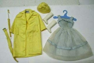 2 Vintage 1963 Barbie Doll Outfits - 949 Rain Coat Complete & 933 Movie Date