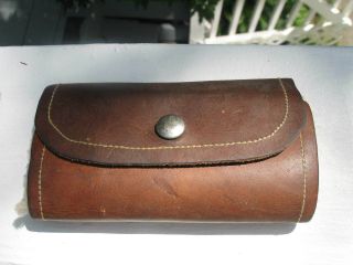Antique Leather Fly Wallet With Antique Or Vintage Flies For Fly Fishing