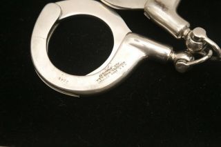 Antique H&R Arms Co.  123 Chrome Steel Handcuffs w/ Key S/N 2248 3