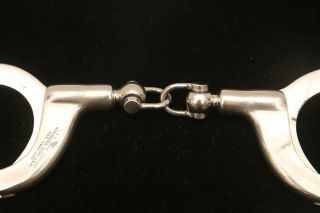 Antique H&R Arms Co.  123 Chrome Steel Handcuffs w/ Key S/N 2248 4