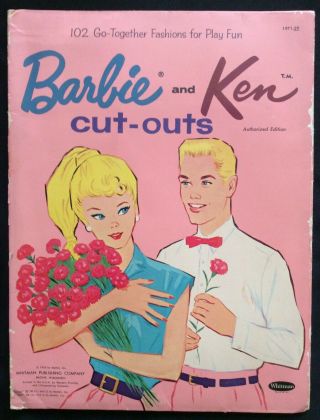 Vintage Mattel Barbie And Ken Cut - Outs Paper Dolls 1962 Trifold,  Mostly Uncut
