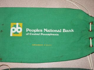 2 Vintage Bank Bags THE PEOPLES NATIONAL BANK OF CENTRAL PENNSYLVANIA 2