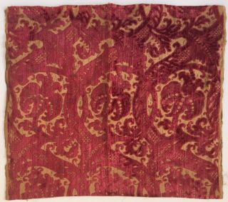 Rare 19th C.  French Silk Velvet Jacquard Fabric (2442)