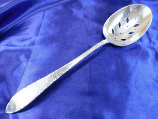 Tiffany Feather Edge Sterling Silver Large Pierced Serving Spoon - Very Good