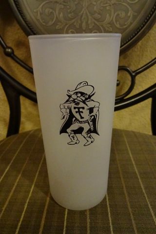 Vintage TEXAS TECH UNIVERSITY RED RAIDERS Antique Frosted Glass 2