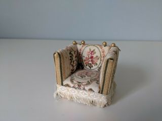 Vintage Dollhouse Miniatures Furniture Armchair 1:12