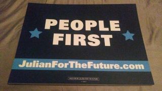 Julian Castro 2020 President Candidate CAMPAIGN POSTER SIGN RALLY COLLECTIBLE 2