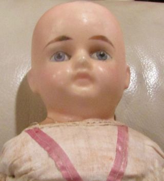 Antique 20 " Wax Over Paper Mache Doll W/original Body