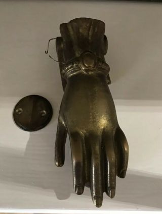 Antique Vintage Hand And Ball Door Knocker