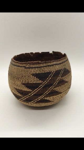 Antique Miniature Native American Indian Woven Basket 1