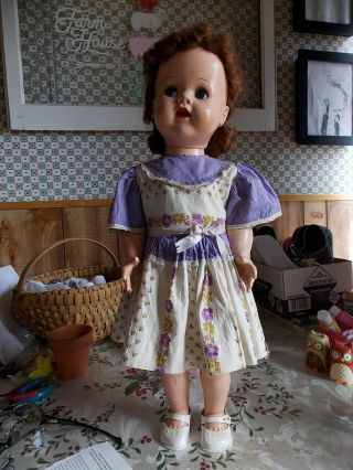 Vintage Ideal Saucy Walker 22 " 1951 - 1957 Lovely Doll Needs A Little Tlc
