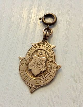 Good Antique Edwardian Solid 9 Carat Gold Milnthorpe Afc Football Medal