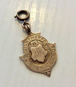 Good Antique Edwardian Solid 9 Carat Gold Milnthorpe AFC Football Medal 6