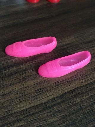 Vintage Francie Doll Hot Pink Buckle Squishy Flats Japan Mod Shoes 2
