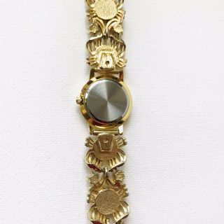 Vintage Le Baron Ornate Abalone Cabochon Bracelet Watch Battery 3