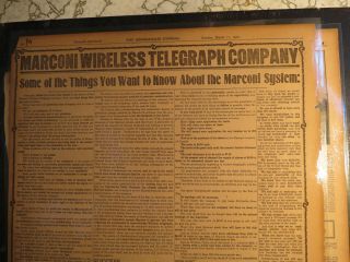 Electricity Wireless Newspaper 1906 Marconi Telegraph Co Exhibition Minneapolis