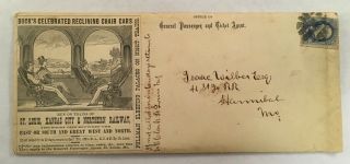 Antique Railroad Envelope Cover St Louis Kansas City & Northern Buck 