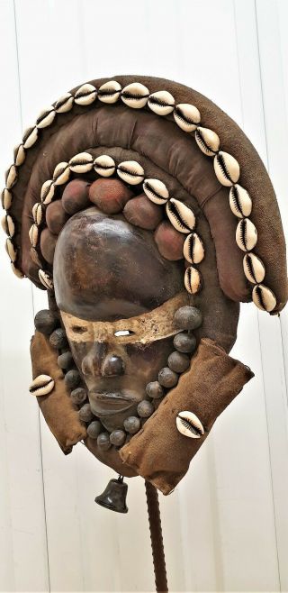 The Cowries Dan Deangle Mask With Bell Cote d ' Ivoire Fes - 100 3