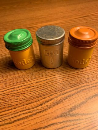 2 Vintage Metal Kodak 35mm Film Canisters Usa Made Antique Collectable 1 Ees Can