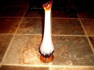 Vintage Antique Glass Bud Vase - - 11 " X 3 "