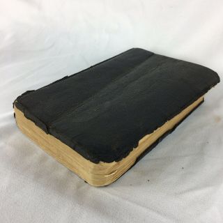 Vintage Antique Mini Pocket Size Holy Bible Illustrated/black/english