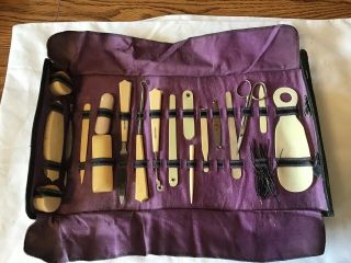Antique French Ivory Celluloid Manicure Grooming Set
