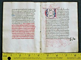 Rare Dutch Liturgical Paper Manuscript,  Double - Leaf,  Deco Initia.  Done In 1501 2a