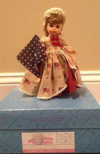 Vintage 1991 Madame Alexander 8 " Betsy Ross International Doll 312