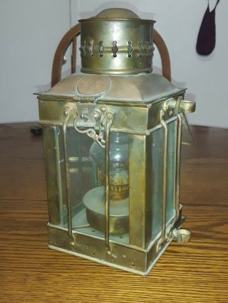 Vintage Neptune Nautical Ship Oil Lantern Brass Copper Hanging Lamp