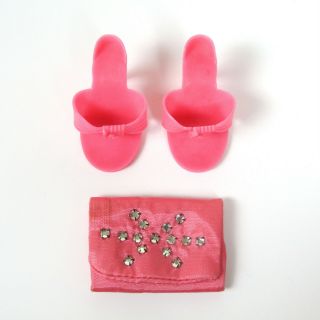 Vtg 1950s Deluxe Reading Candy Doll Pink Rhinestone Purse High Heels Shoes 50s