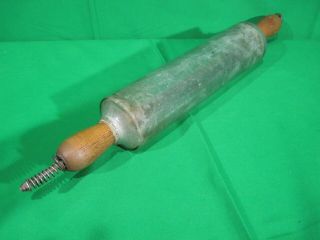 Antique Primitive Country Rolling Pin Glass And Wood Gem Cem