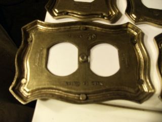 14 E Vintage Pre - owned Brass Wall outlet Plate Cover 2