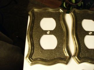14 E Vintage Pre - owned Brass Wall outlet Plate Cover 5